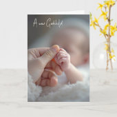 Nieuwe Godchild gefeliciteerd Kaart (Gele Bloem)