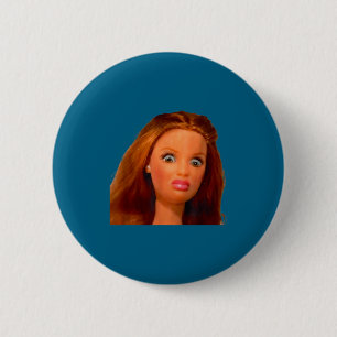 Nieuwe grappige getergde poppengezicht meme ronde button 5,7 cm