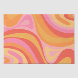 Nieuwe Groef Retro Abstract Patroonroze en Oranje Tissuepapier