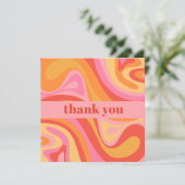 Nieuwe Groef Retro Abstract Roze Oranje Dank u (Staand voorkant)