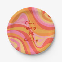 Nieuwe Groef Retro Abstract Roze Oranje Gepersonal