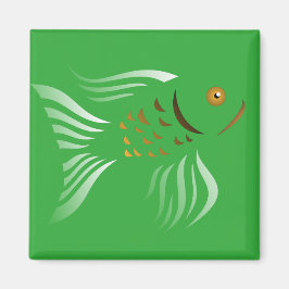 Nieuwe groene achtergrond voor Goldfish Vector Gra Magneet
