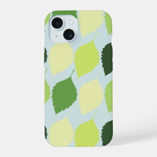 Nieuwe groene bladpatroon telefoonhoes iPhone 15 hoesje