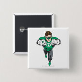 Nieuwe groene lantaarn 3 vierkante button 5,1 cm (Voorkant /achterkant)