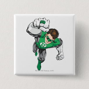 Nieuwe groene lantaarn 6 vierkante button 5,1 cm