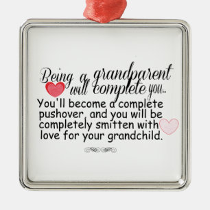 Nieuwe grootouders metalen ornament