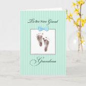 Nieuwe Grote Oma van Grote Kleinzoon Groene Voetaf Kaart (Gele Bloem)