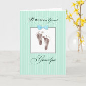 Nieuwe Grote Opa van Groot Grootzoon Groene Voetpr Kaart (Gele Bloem)