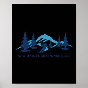 Nieuwe Hartford Connecticut skigebied skiër Poster