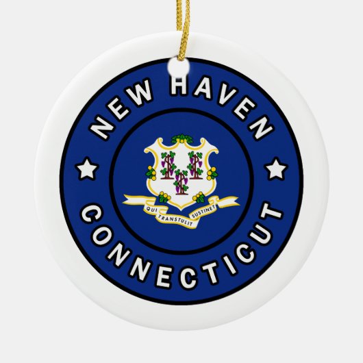 Nieuwe Haven Connecticut Keramisch Ornament (Voorkant)