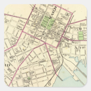 Nieuwe Haven Map Vierkante Sticker