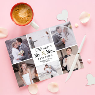 Nieuwe heer en mevrouw trouwfoto Dank u kaart