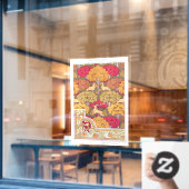 Nieuwe herfstbomen en herten  herfst raamsticker (Cafe Raam)