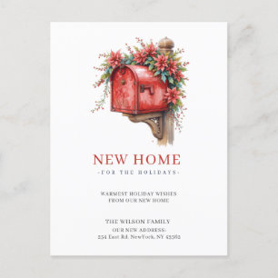 Nieuwe Home Kerst Mailbox Nieuw Adres Verhuizen Feestdagenkaart