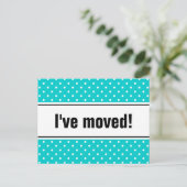 Nieuwe home moving briefkaarten | turquoise polaro (Staand voorkant)