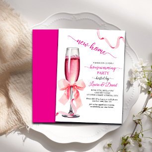 Nieuwe Home Prosecco Glas Huisverwarmende Partij Kaart