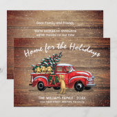 Nieuwe Home Rustiek  Rode Truck Hond Verhuizen Aankondiging (Voorkant / Achterkant)