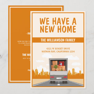 Nieuwe Home Vrachtwagen en Sinaasappel Cityscape B Aankondiging