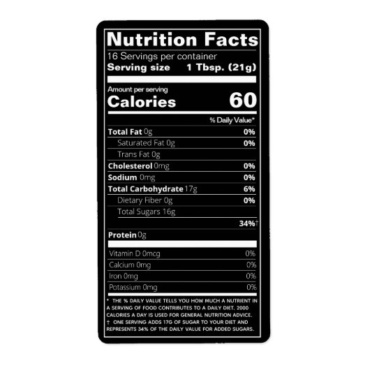 Nieuwe honingvoeding — zwart product etiket (Voorkant)