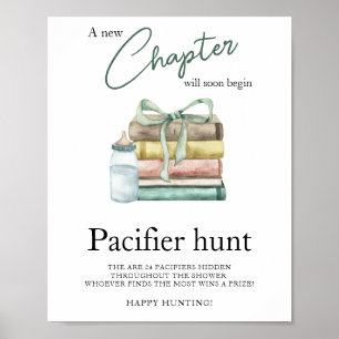 Nieuwe hoofdstuk baby shower - Fopspenen jacht spe Poster