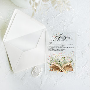 Nieuwe Hoofdstuk Begin Boek Wildflower Baby Shower Acryl Uitnodigingen