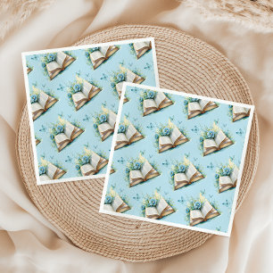 Nieuwe Hoofdstuk Begin Jongen Blauwe Brunch Boek B Servet