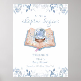 Nieuwe Hoofdstuk Bloemige Sneeuwbal Baby Shower We Poster