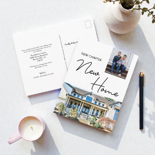 Nieuwe Hoofdstuk Nieuwe Thuis Familie Aangepaste F Briefkaart