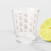 Nieuwe Hoofdstuk Roze Strik Strepen Shot Glas (Achterkant)