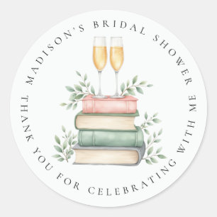 Nieuwe hoofdstukboeken Bruisende bedankkaart bruil Ronde Sticker