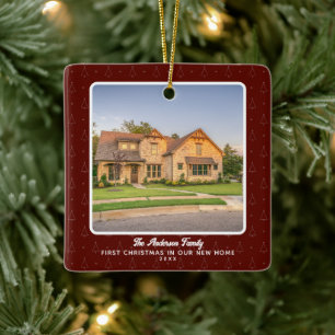 Nieuwe Huis Foto Eerste Kerst Keramisch Ornament