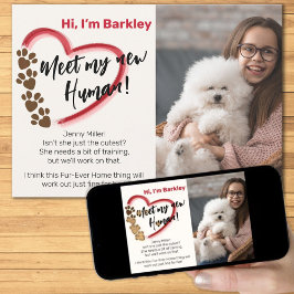 Nieuwe huisdier adoptie aankondiging