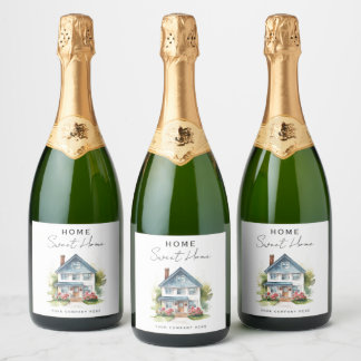 Nieuwe Huiseigenaar Thuis Is Waar Het Hart Woont Sparkling Wijnetiket