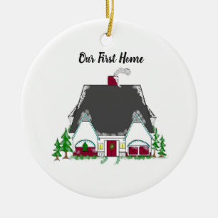 Nieuwe Huiseigenaren Eerste Huis Keramisch Ornament