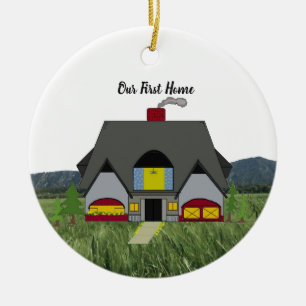Nieuwe Huiseigenaren Gezellig Eerste Huis Keramisc Keramisch Ornament