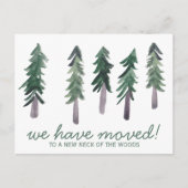 NIEUWE HUISPijnbomen Minimale Waterverf Bossen Briefkaart (Voorkant)