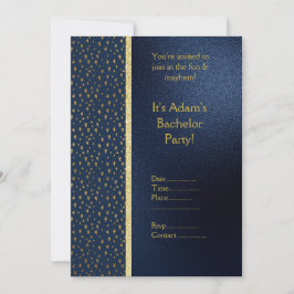 NIEUWE INVITATIE VAN NAVY EN GOLD BACHELOR KAART