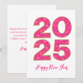 nieuwe jaar kaarten 2025 in donut stijl eenvoudig (Voorkant / Achterkant)