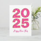 nieuwe jaar kaarten 2025 in donut stijl eenvoudig (Staand voorkant)