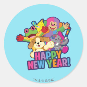 Nieuwe jaarballonnen ronde sticker