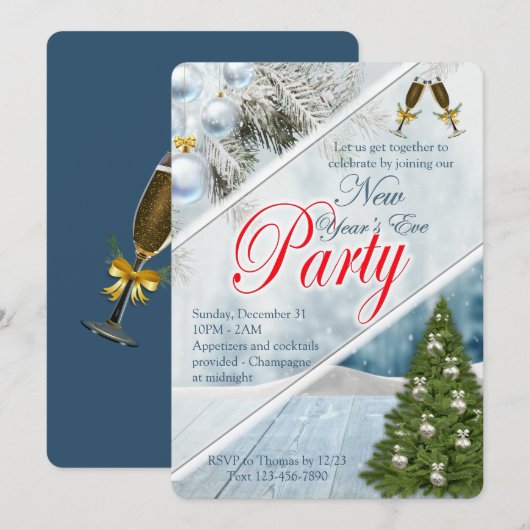 Nieuwe jaren kaart (Voorkant / Achterkant)