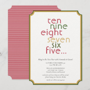 Nieuwe jaren oud rood groen goud tellen  kaart