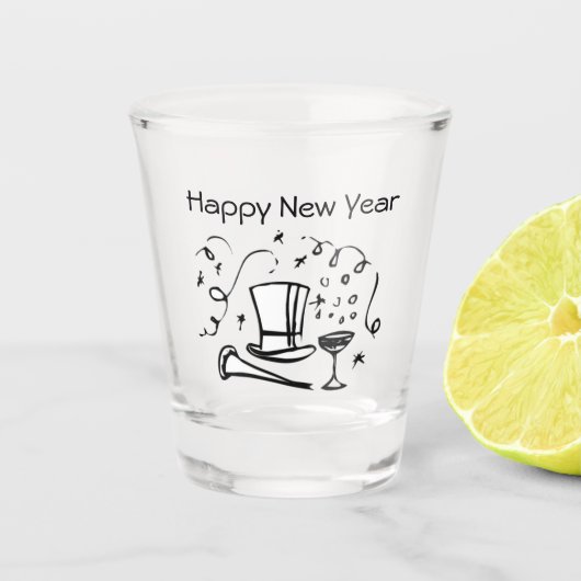 Nieuwe jaren oud shot glas (Voorkant)