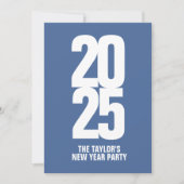 Nieuwe jaren Typografisch blauw wit Kaart (Voorkant)