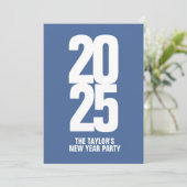 Nieuwe jaren Typografisch blauw wit Kaart (Staand voorkant)