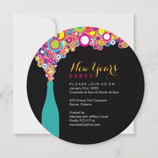 Nieuwe jaren Uitnodiging van Eve Partij (Voorkant)
