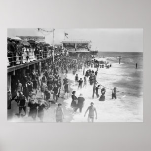 NIEUWE JERSEY'S ASBURY PARK BEACH 1908 POSTER