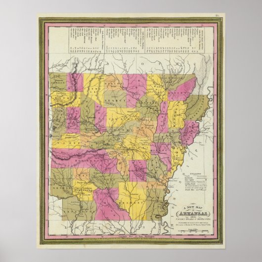 Nieuwe kaart van Arkansas 2 Poster (Voorkant)