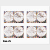 Nieuwe kaart van de rechthoekige Wereldbol van de  Rechthoekige Sticker (Vel)