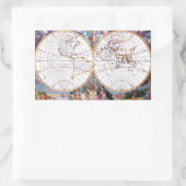 Nieuwe kaart van de rechthoekige Wereldbol van de  Rechthoekige Sticker (Tas)